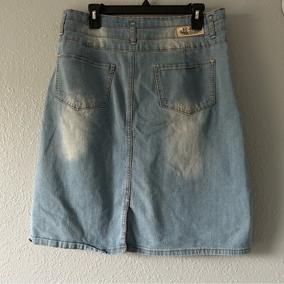 Be Girl Light Wash Midi Denim Skirt - Picture 3 of 6